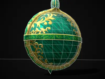 Ornate Golden Ornament Low-poly 3D model