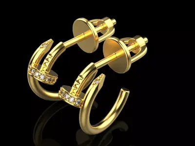 Nail Earrings 11369 3D print model