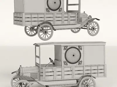 Retro car clock 3D model