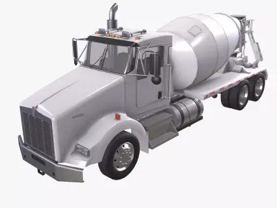 Kenworth T800 Concrete Mixer Truck Low-poly 3D model