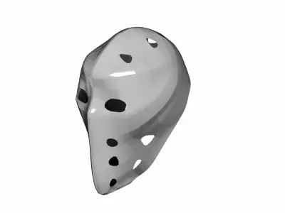 Low-poly metalic hockey goalie mask Low-poly 3D model