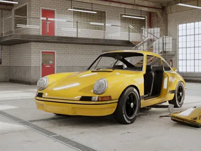 Porsche Carrera RS 1972 - Car Classic Low-poly 3D model