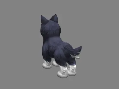 Cartoon husky - puppy dog Low-poly 3D model