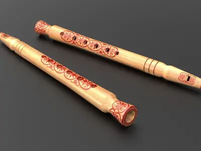 Sopilka Music Instrument Low-poly 3D model