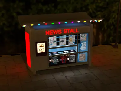 News stall Free low-poly 3D model