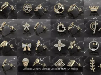 Jewelry 73 Earrings Collection NEW  3D Model Pack