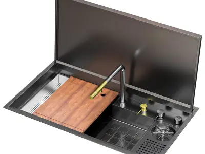 Asras sink set4 Low-poly 3D model