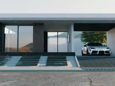 Exterior Car Scene 3D Model 3D model