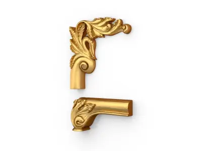 Classic carved corner decor ornament 346  3D model