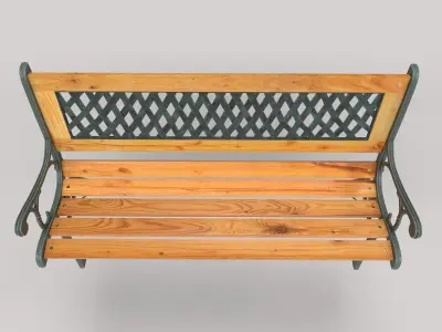 Garden Bench Low-poly 3D model