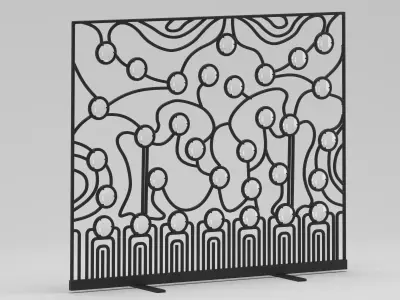 Fireplace Panel 01 3D model