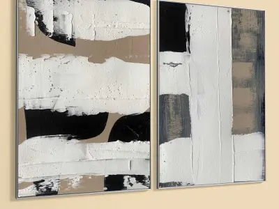 Plaster Two Photo Frame 297 Low-poly 3D model