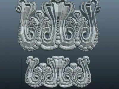 Carved pilaster Low-poly 3D model
