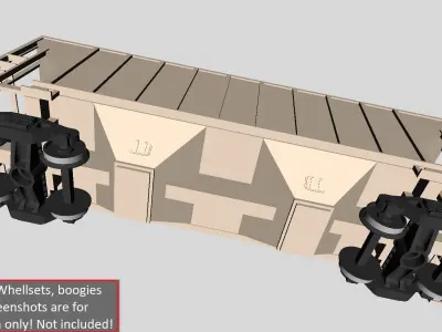 Trinity Rail 2-bay 37 ft Covered Hopper printable in H0 Scale 3D print model