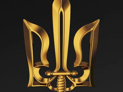 Stylized Ukrainian Tryzub M 1 3D model