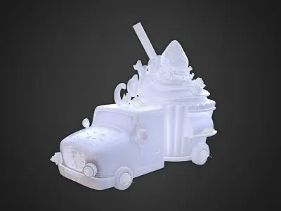 Asset - Cartoons - Food Car - Cake 3D model