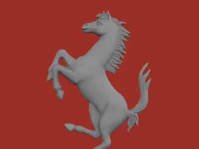 Ferrari Prancing Horse Logo Bas Relief for CNC 3D Print STL 3D print model