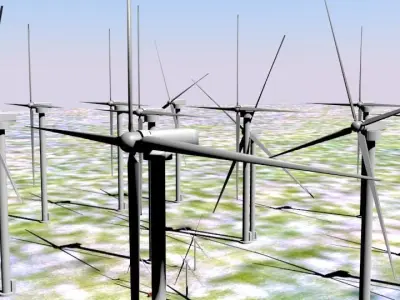 Wind Turbine Lowpoly Low-poly 3D model