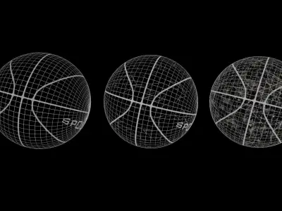 Basketball balls black pack Free low-poly 3D model