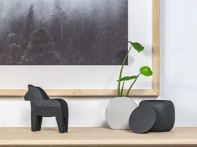 Scandinavian Armchair Set  3D model