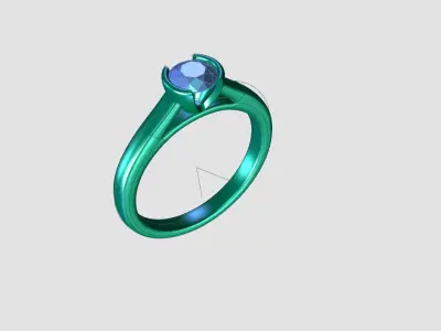 ZDR0213 solitaire diamond engagement ring gold 3D print model