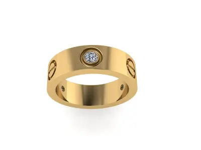 Women diamond ring 3D render 3D print model get