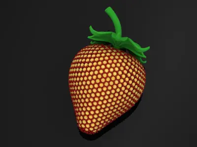 Strawberry with dangling diamonds 3D print model