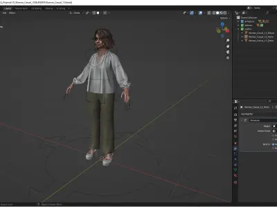 Casual Outfit 13 - Modular - Rigged Low-poly 3D model