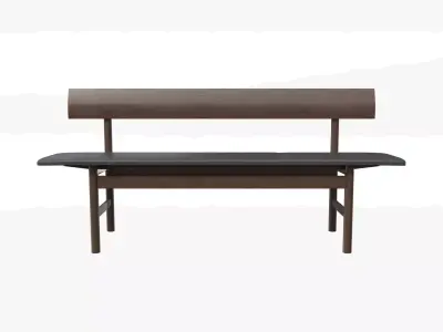 Mogensen Bench-oak smoked oiled Low-poly 3D model