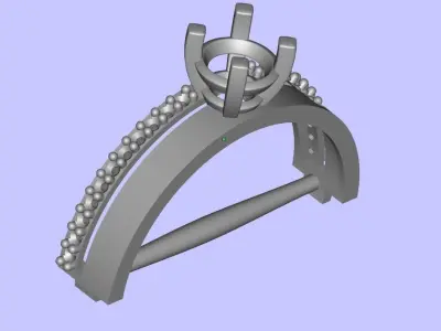 Womens Two piece solitaire ring 3D print model