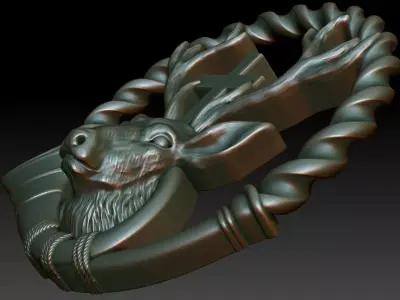 Deer with cross 3D print model