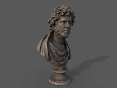 Male Bust  Low-poly 3D model