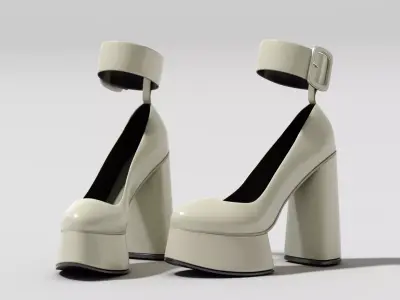 High Heel Female Platform Shoes 3D model