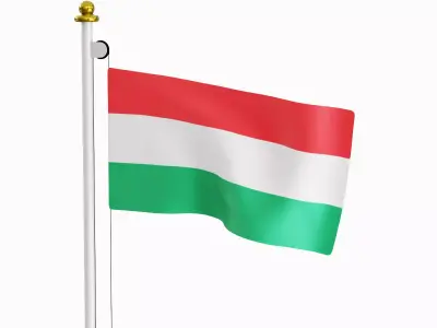 Flag of the Hungary  Low-poly 3D model