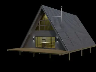 house Low-poly 3D model 7