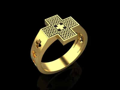Celtic cross ring  126  3D model