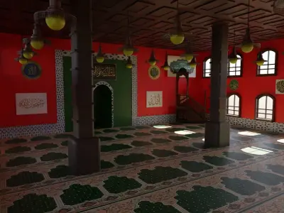 Mosque Interior Low-poly 3D model