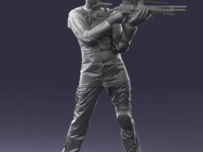 The man with the sniper rifle sports 0180 3D Print Ready 3D print model