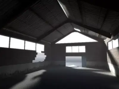 Industrial Buildings Low-poly 3D model