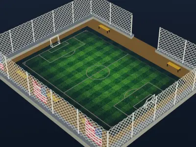 Soccer Stadium - USA Low-poly 3D model