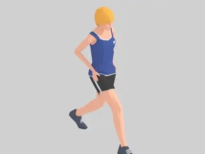 Run In Place  Exercise Woman Animation Low-poly 3D model