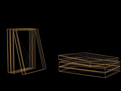 Books Low Poly Game Ready two Low-poly 3D model