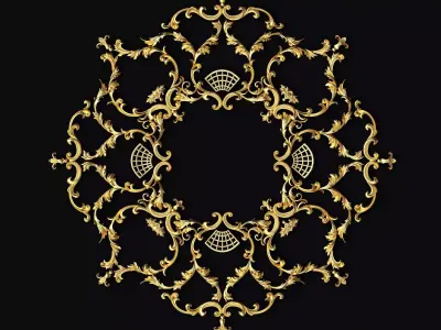 Central decor ornament for furniture 3D model 1050