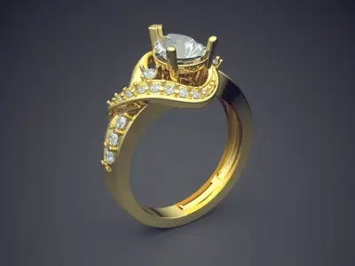 Luxury Ring With Plenty Of Diamonds CAD 5223 3D print model