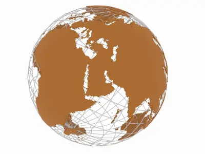 Globe News Skeleton Copper Color 3D model