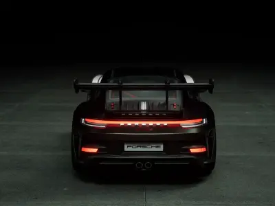 Porsche 911 992 GT3 RS Black Red Low-poly 3D model