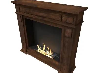 Bio Fireplace Free Standing Interior Design Low-poly 3D model