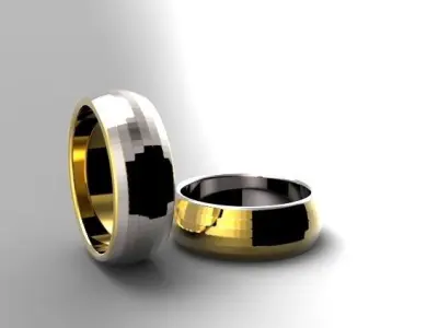 Ring two wedding rings Free 3D print model