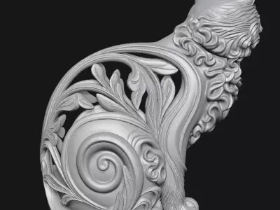 Cat sculpture 3D print model