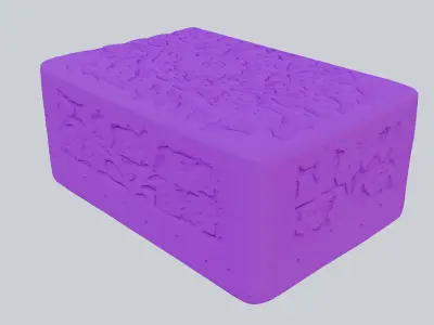 Wooden box with engraving or wood carving 3D model